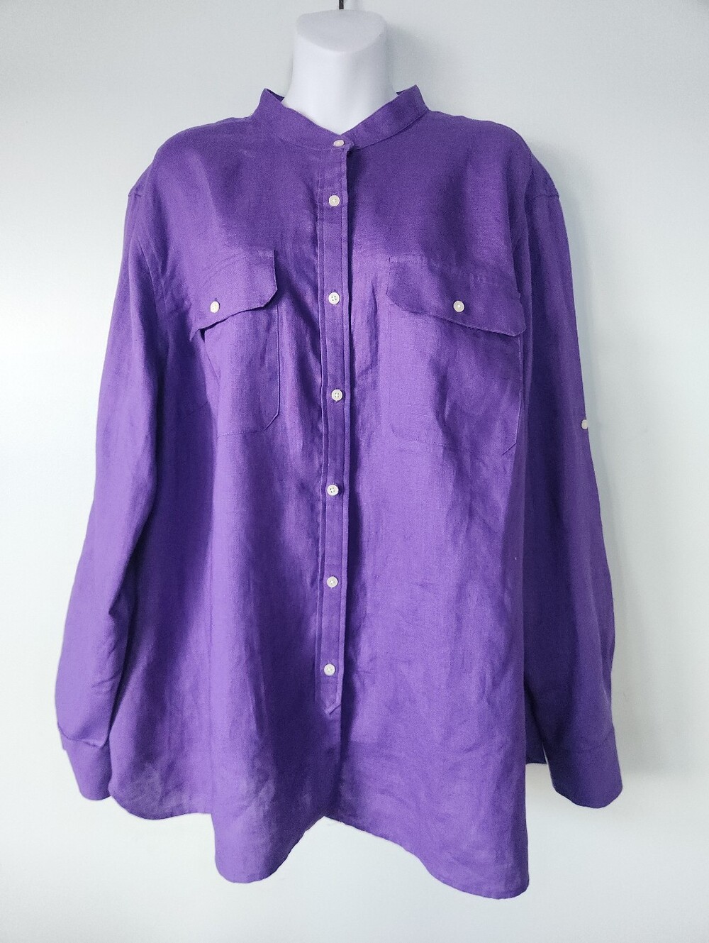 Ralph LAUREN Purple Linen Top
